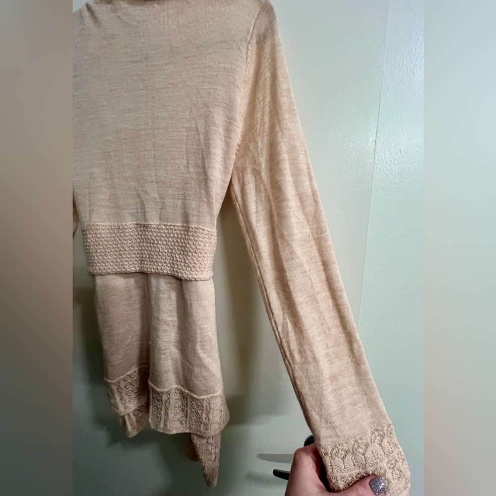 Knitted & Knotted | Women's Cream Cardigan with Tie - Picture 8 of 10